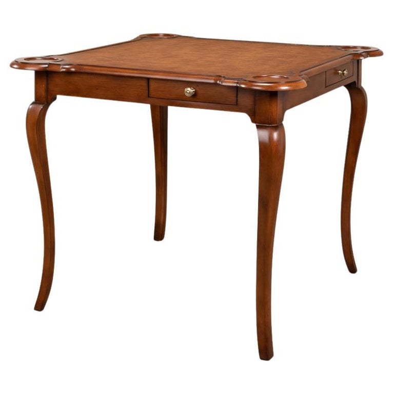 English Leather Top Game Table For Sale at 1stDibs
