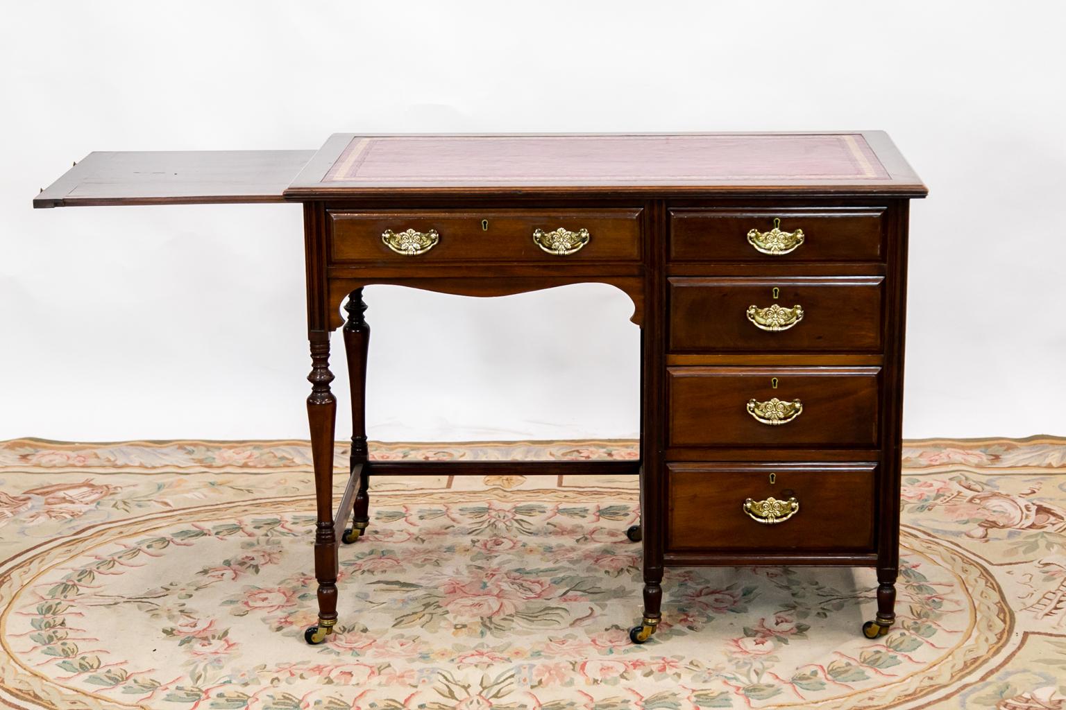 English Leather Top Writing Desk 3