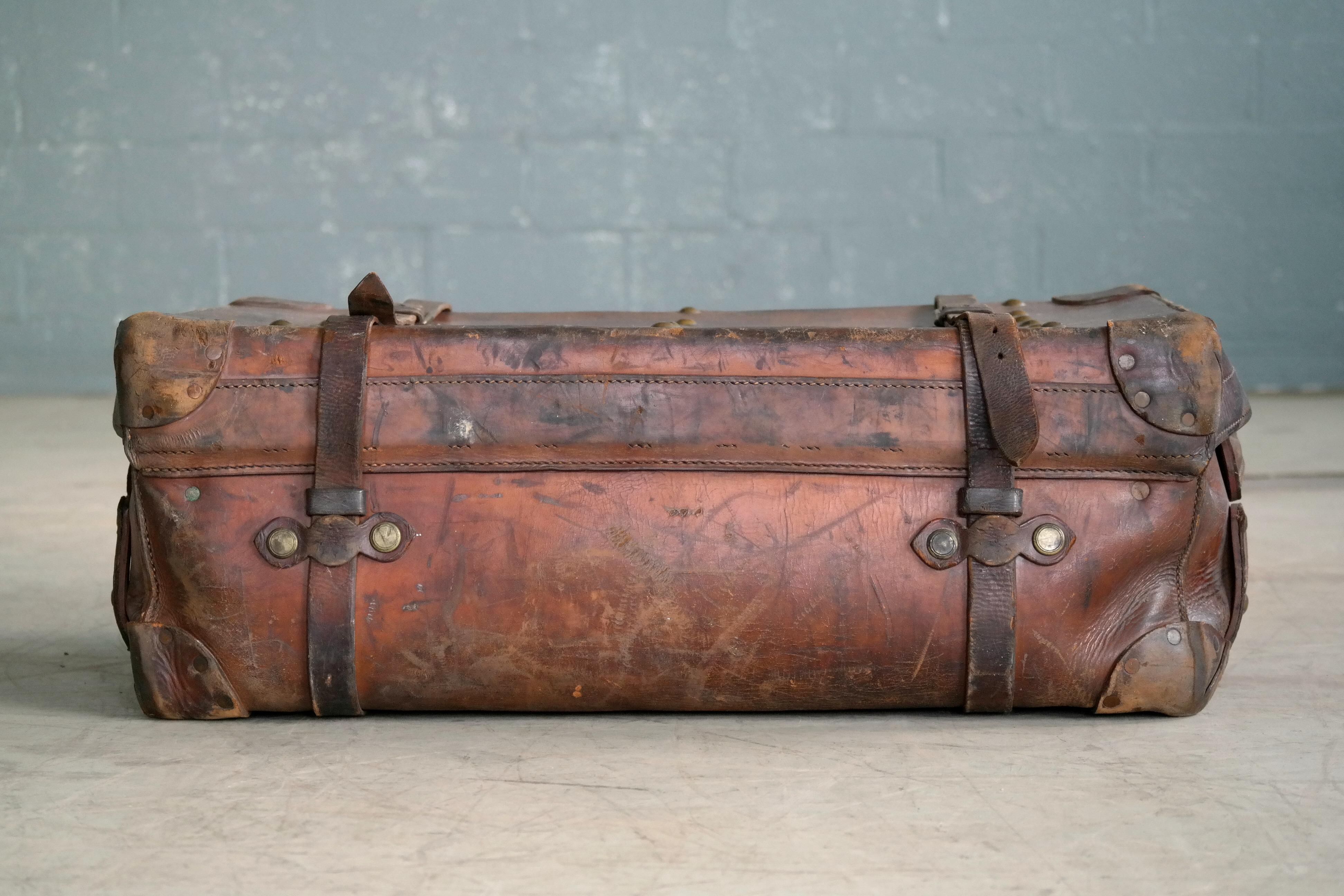 leather travel trunk