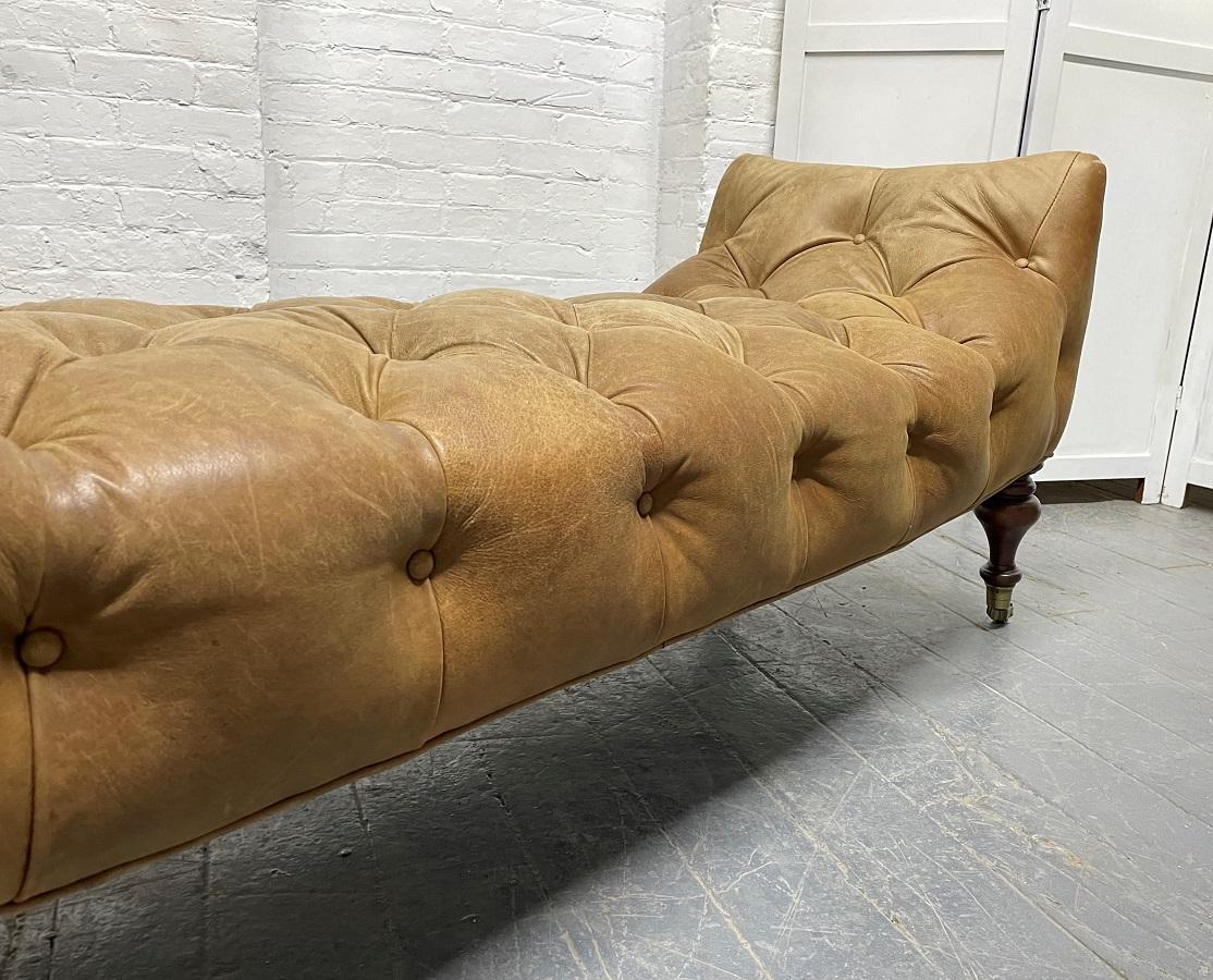 leather tufted banquette