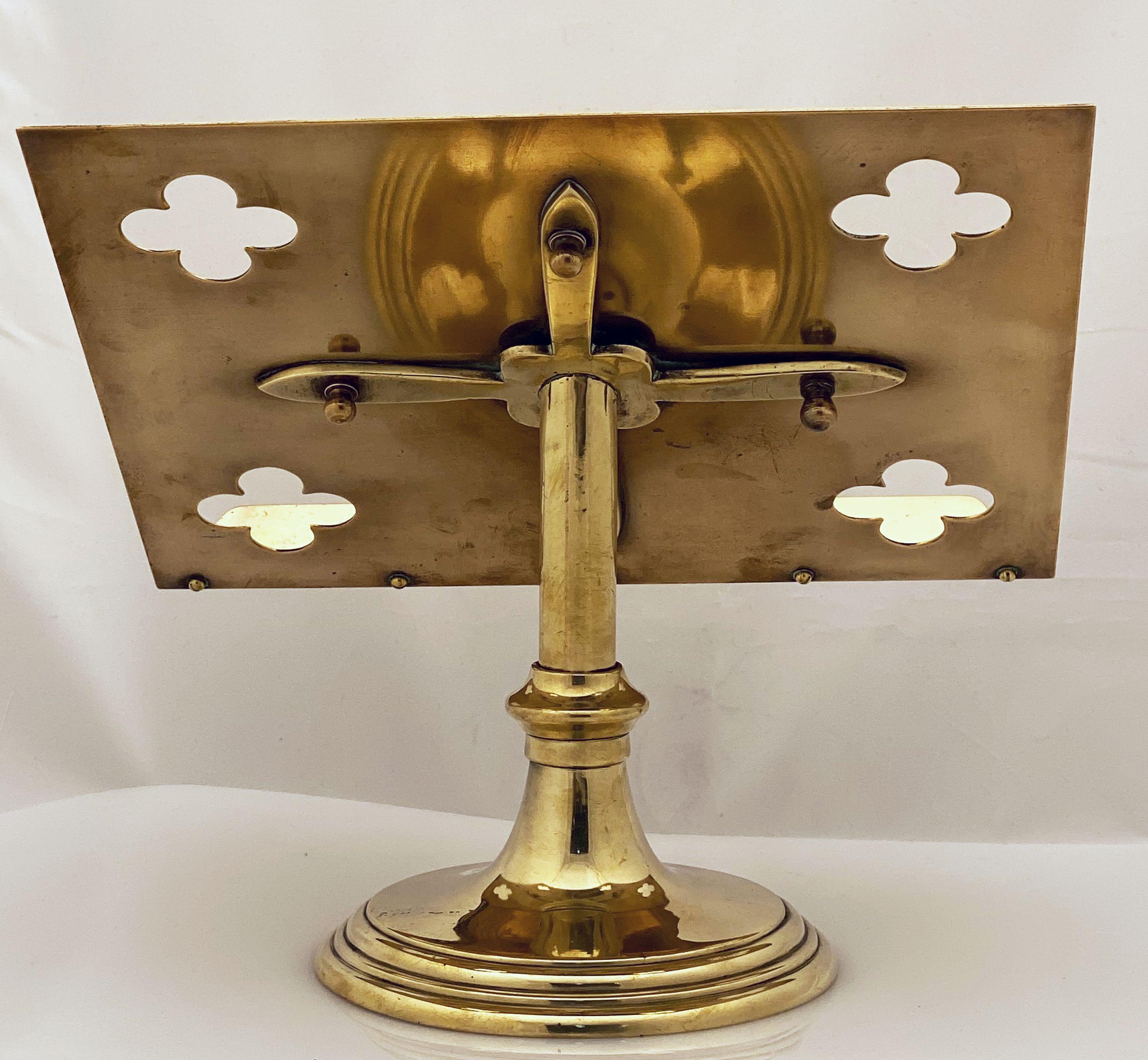  English Lectern or Book Stand of Brass For Sale 9