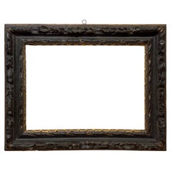 English 19x24 inch Lely Ebonized Parcel Gilt Picture Frame circa 1710