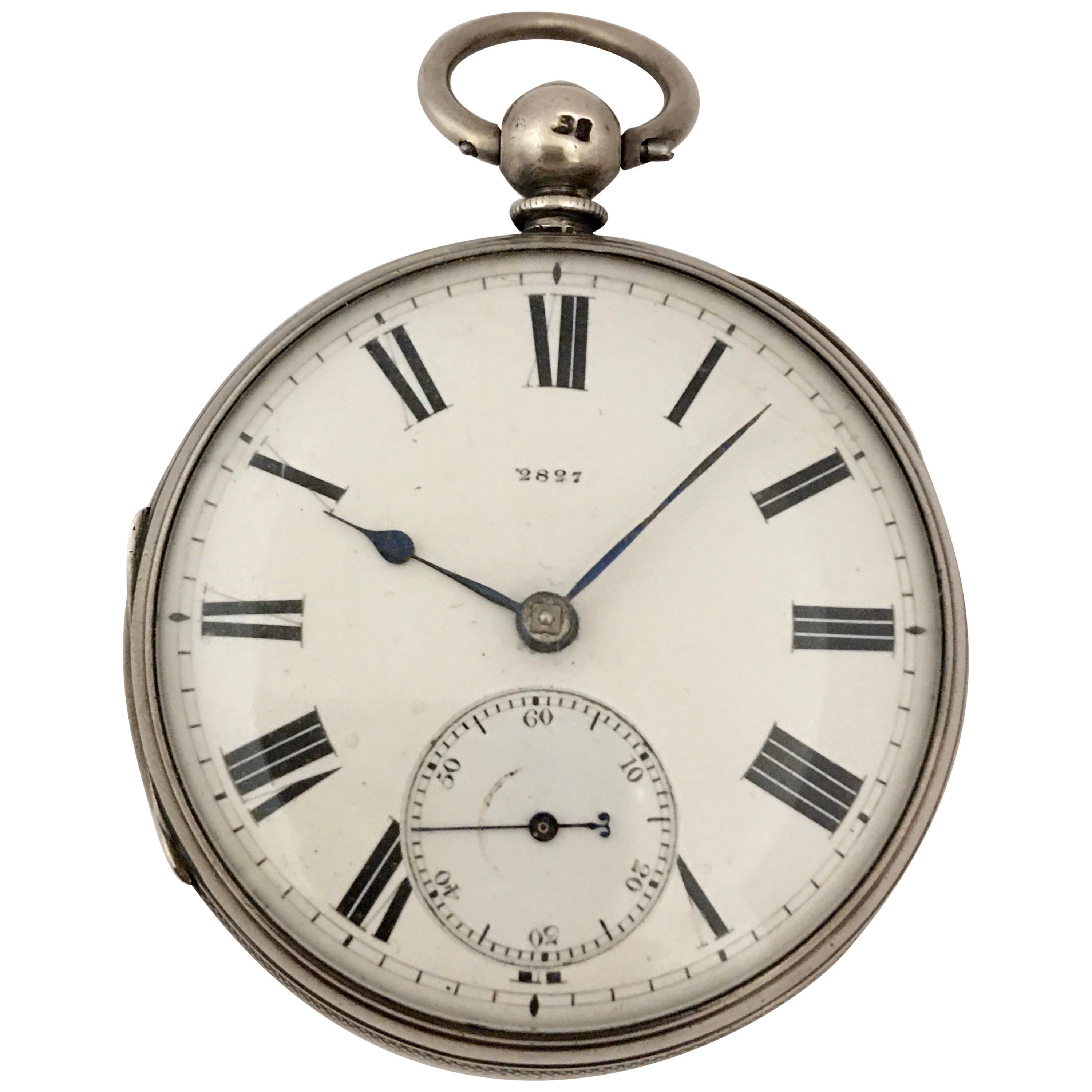 English Lever Fusee Silver Pocket Watch, circa 1866 For Sale