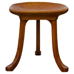 English Liberty & Co. Walnut Thebes Stool with Tripod Base, Turn of the Century