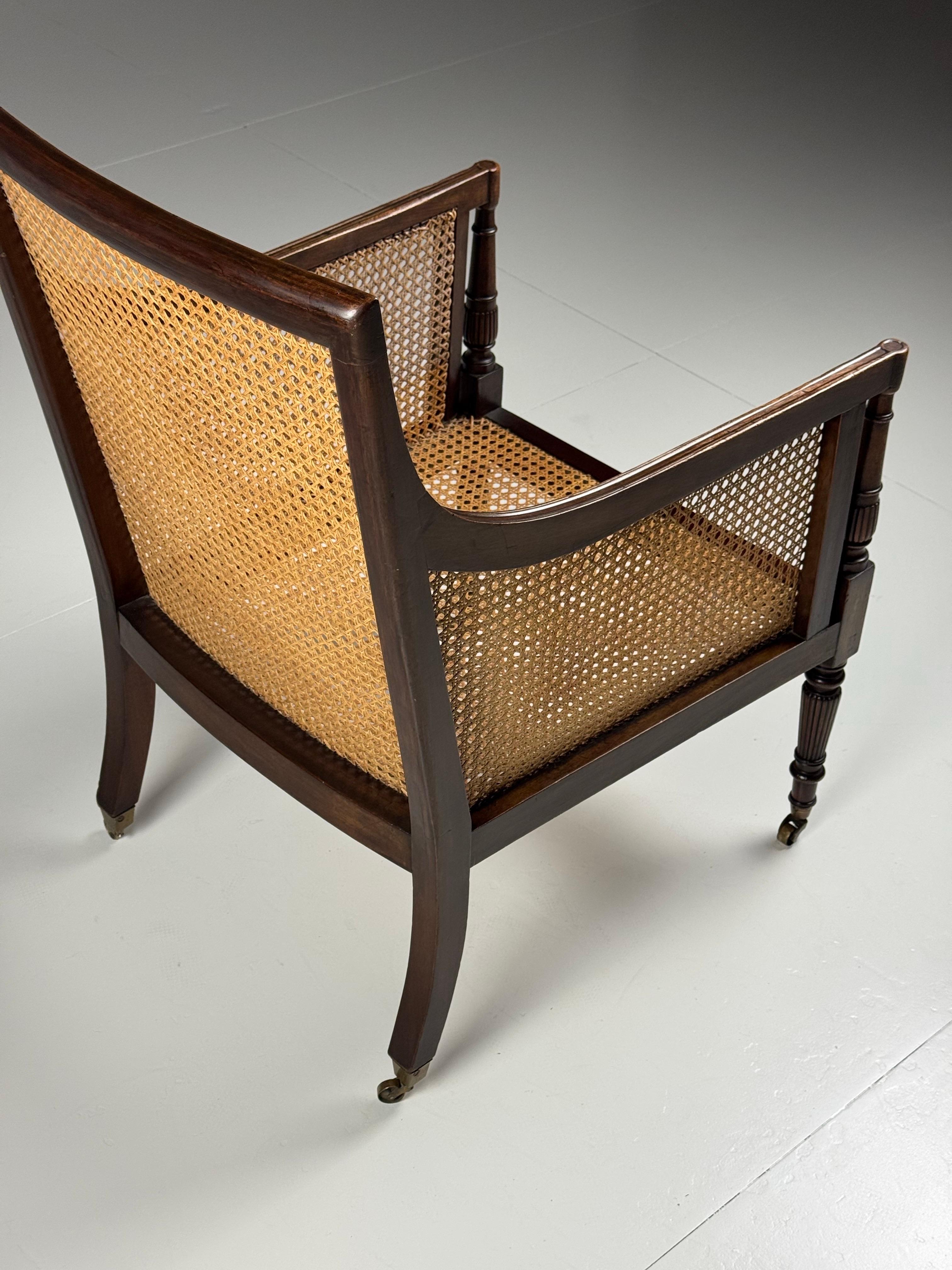 English Library Bergère 1825 Mahogany For Sale 6