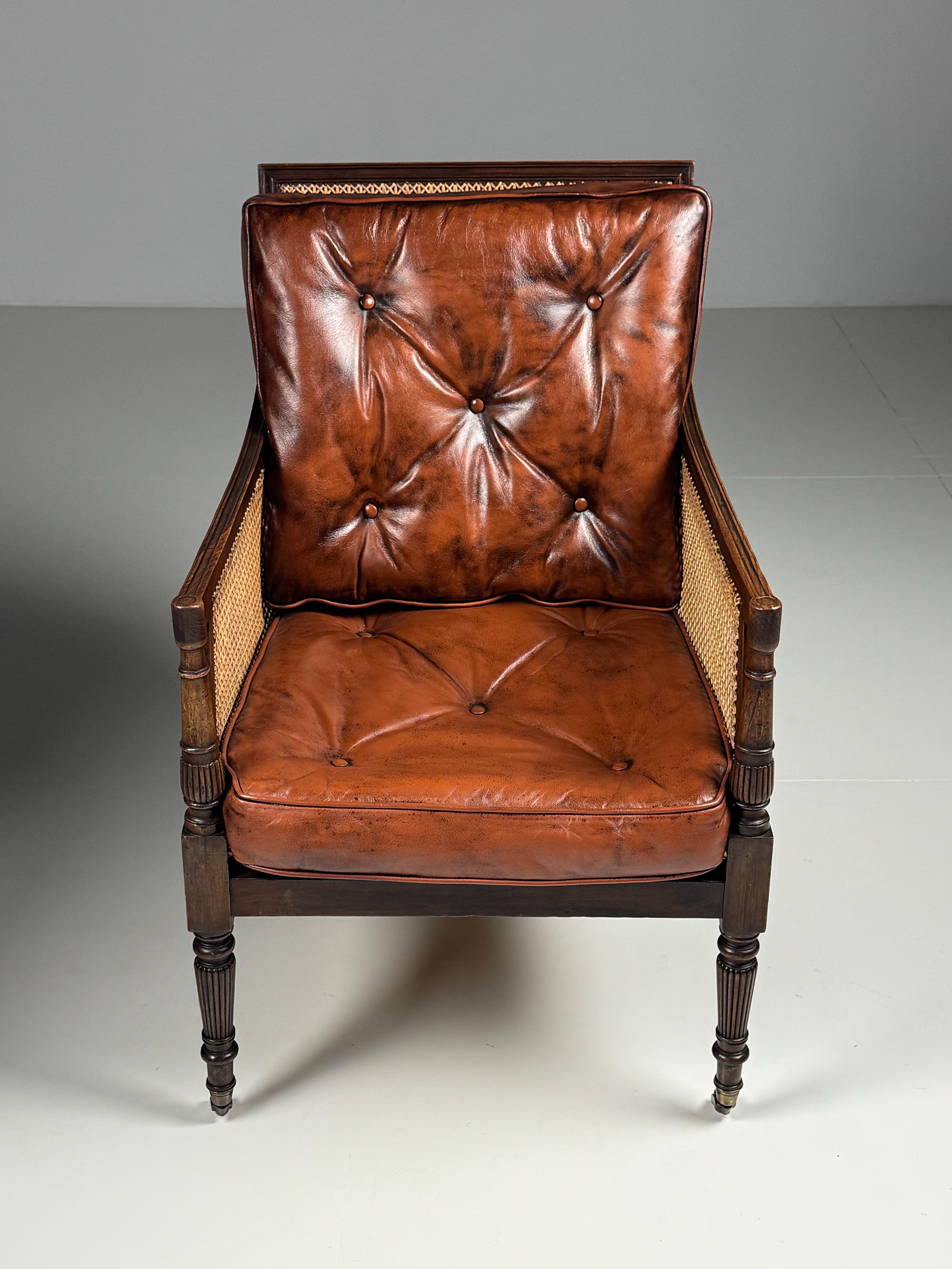English Library Bergère 1825 Mahogany For Sale 13