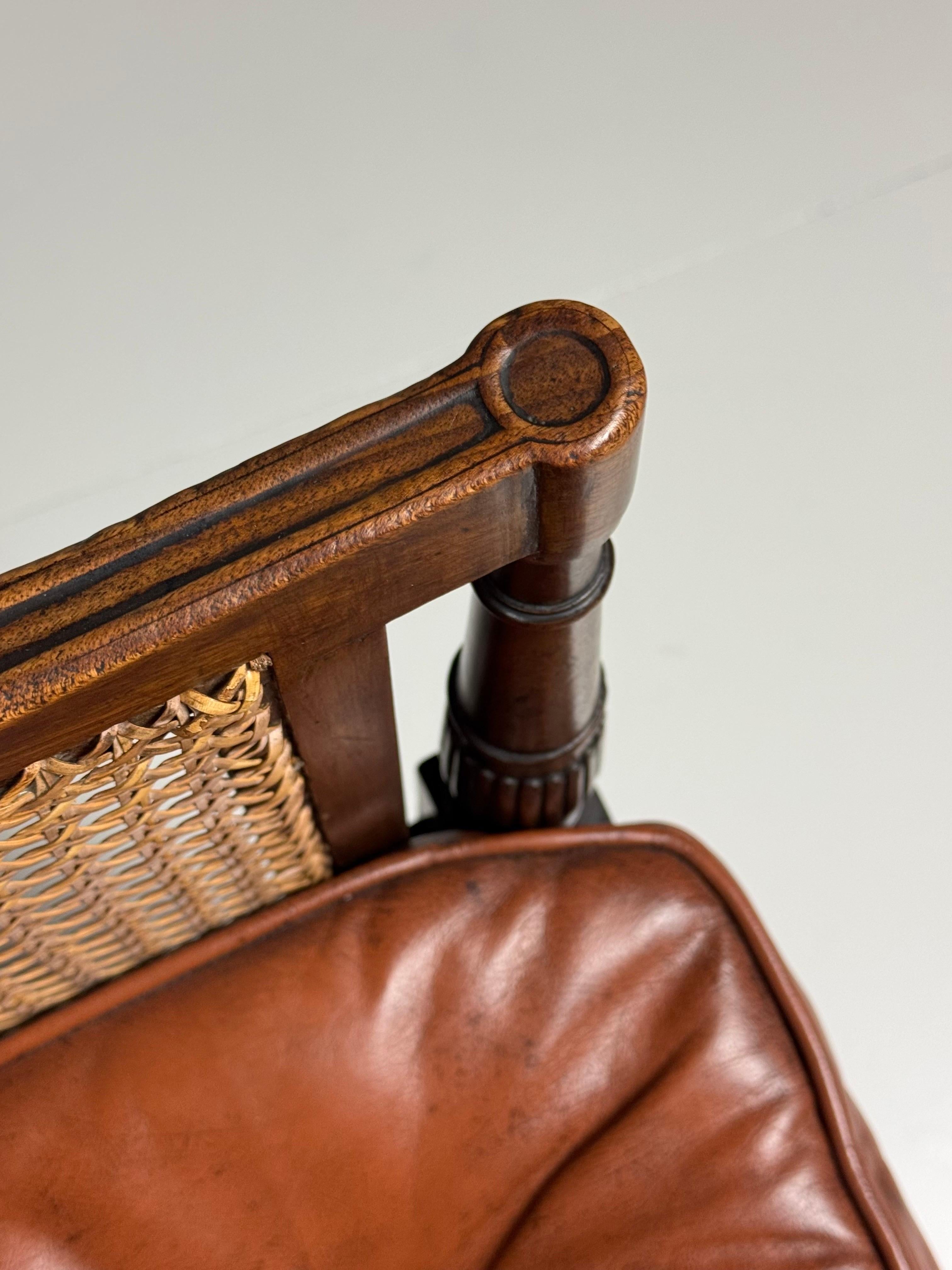 English Library Bergère 1825 Mahogany For Sale 14