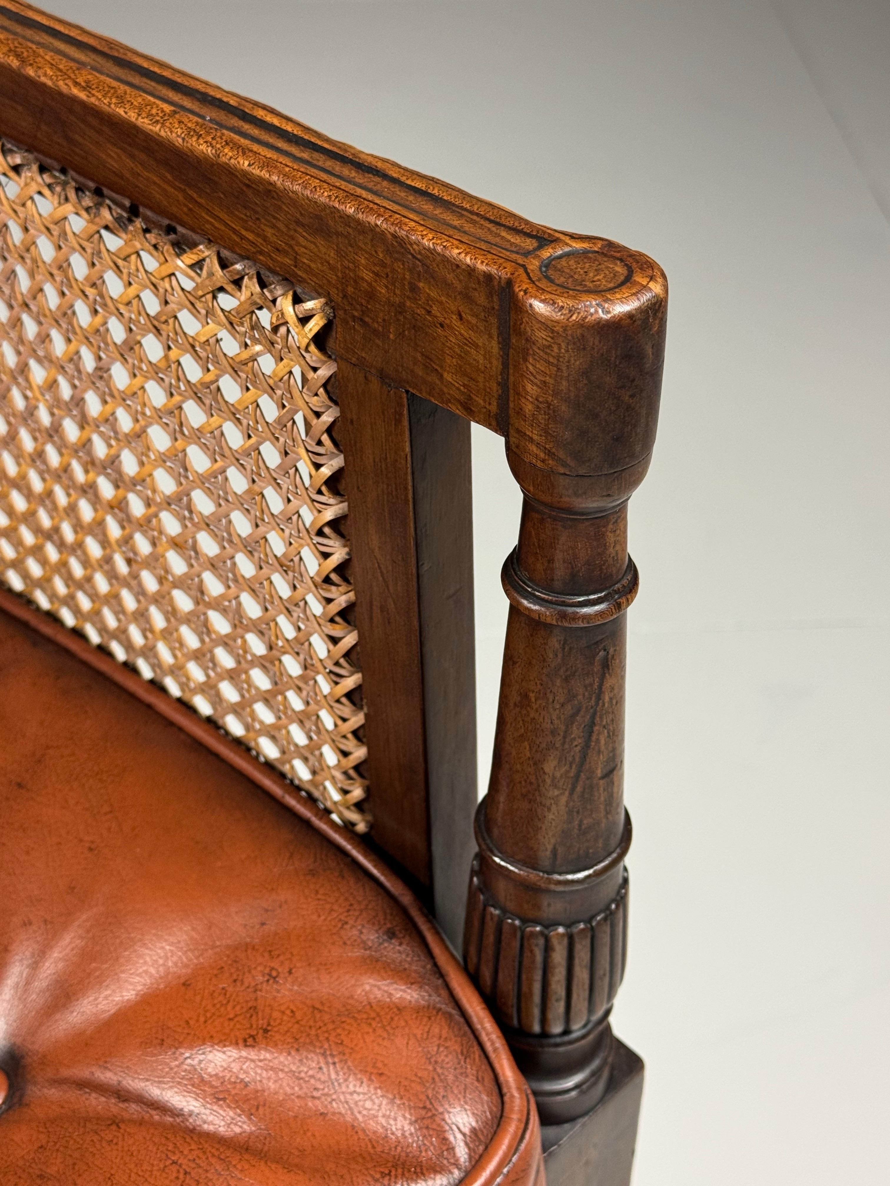 English Library Bergère 1825 Mahogany For Sale 2