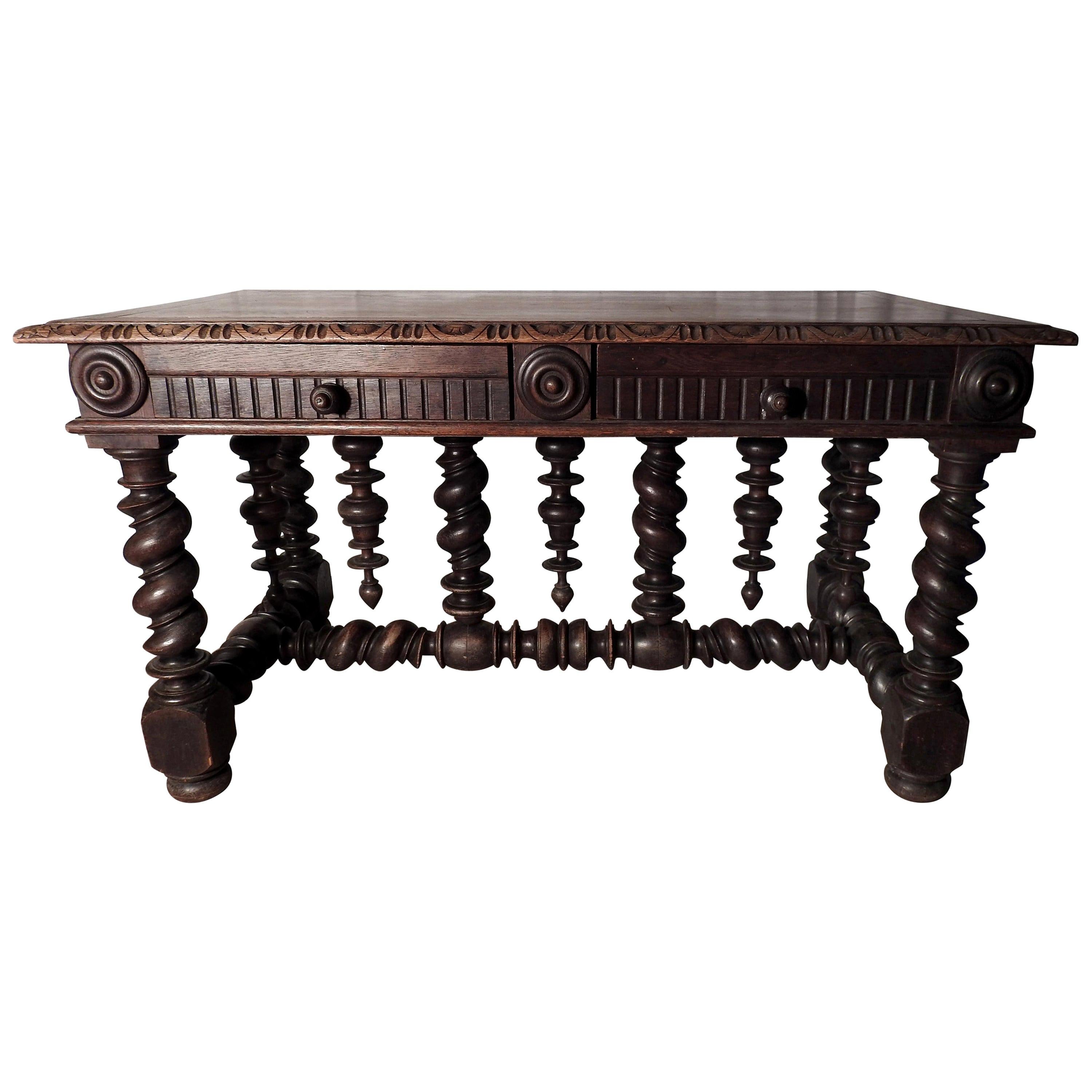 English Library Table, 19th Century For Sale