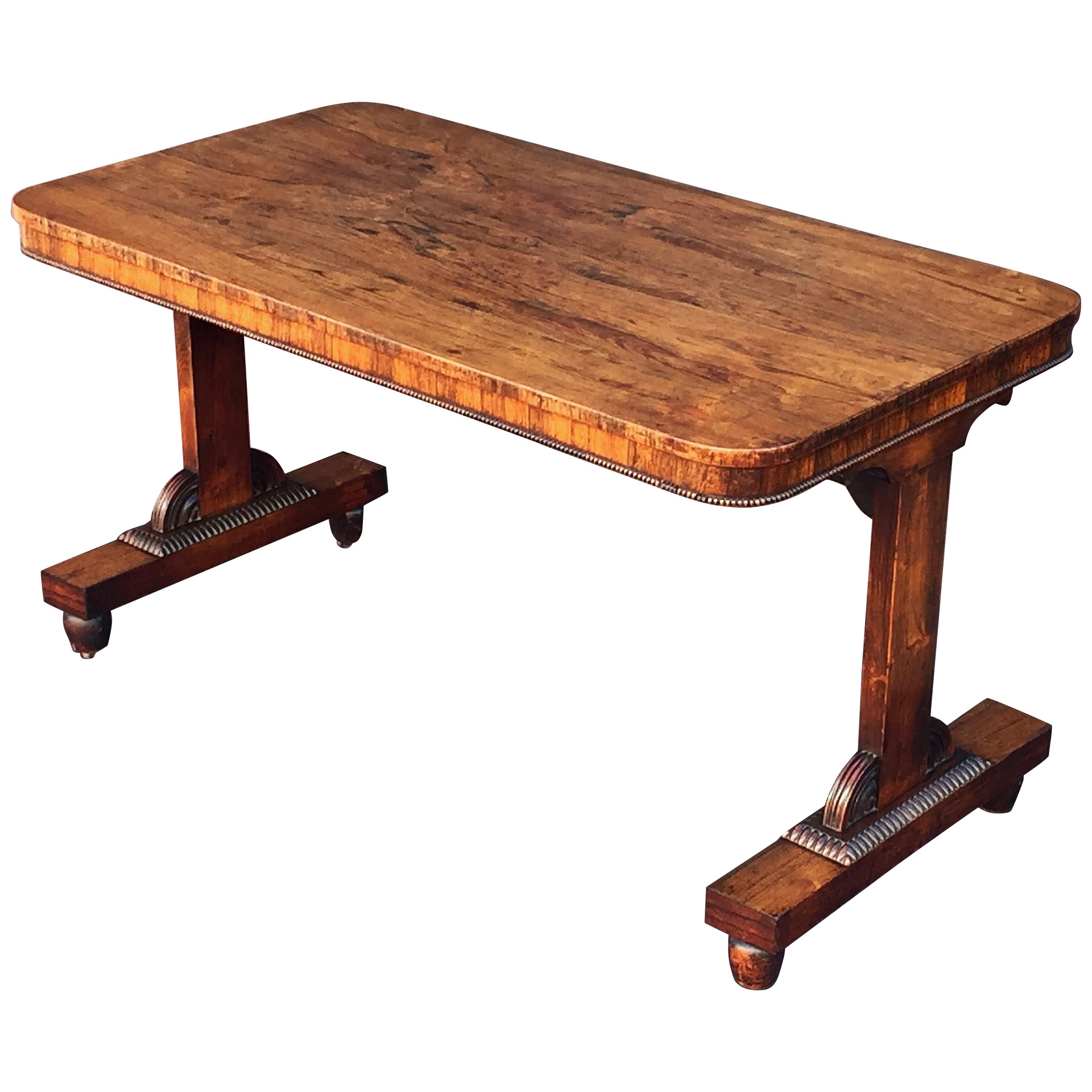 English Library Table of Rosewood from the Regency Era