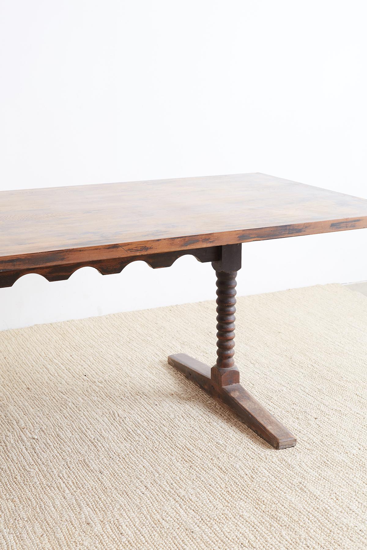 English Library Trestle Table or Refectory Table 5