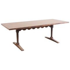 English Library Trestle Table or Refectory Table