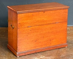 English Lift-Top Folding Front Chest of Mahogany from the Edwardian Era