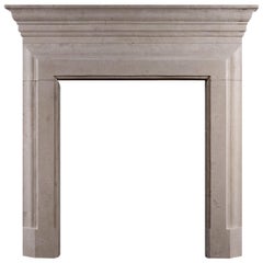 Antique English Limestone Fireplace of Architectural Form