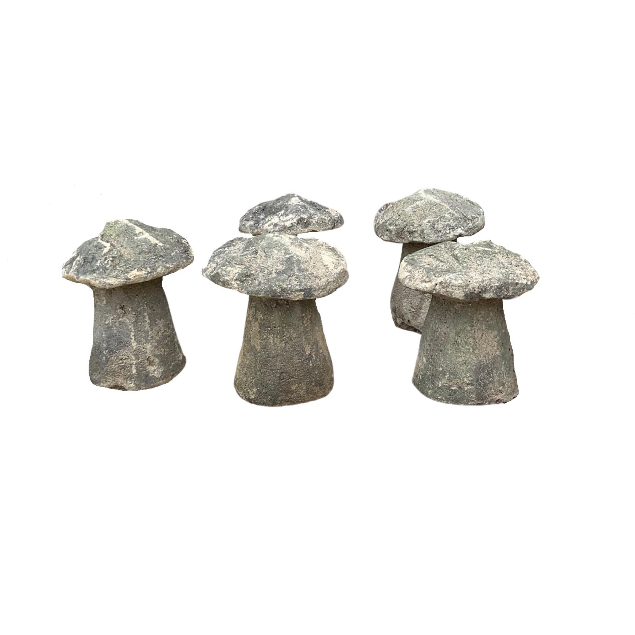 18th Century and Earlier English Limestone Mushroom Sculptures