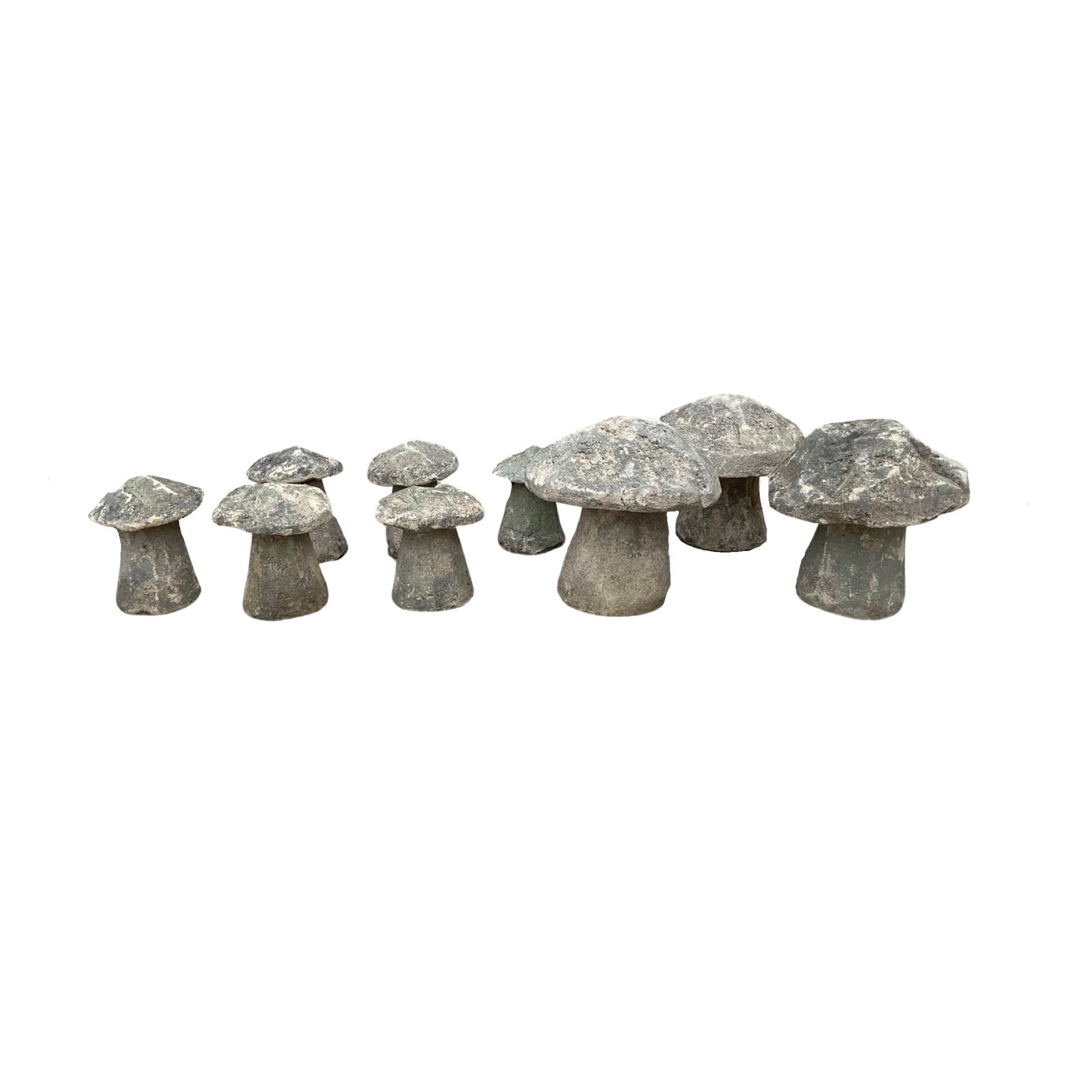 English Limestone Mushroom Sculptures 2