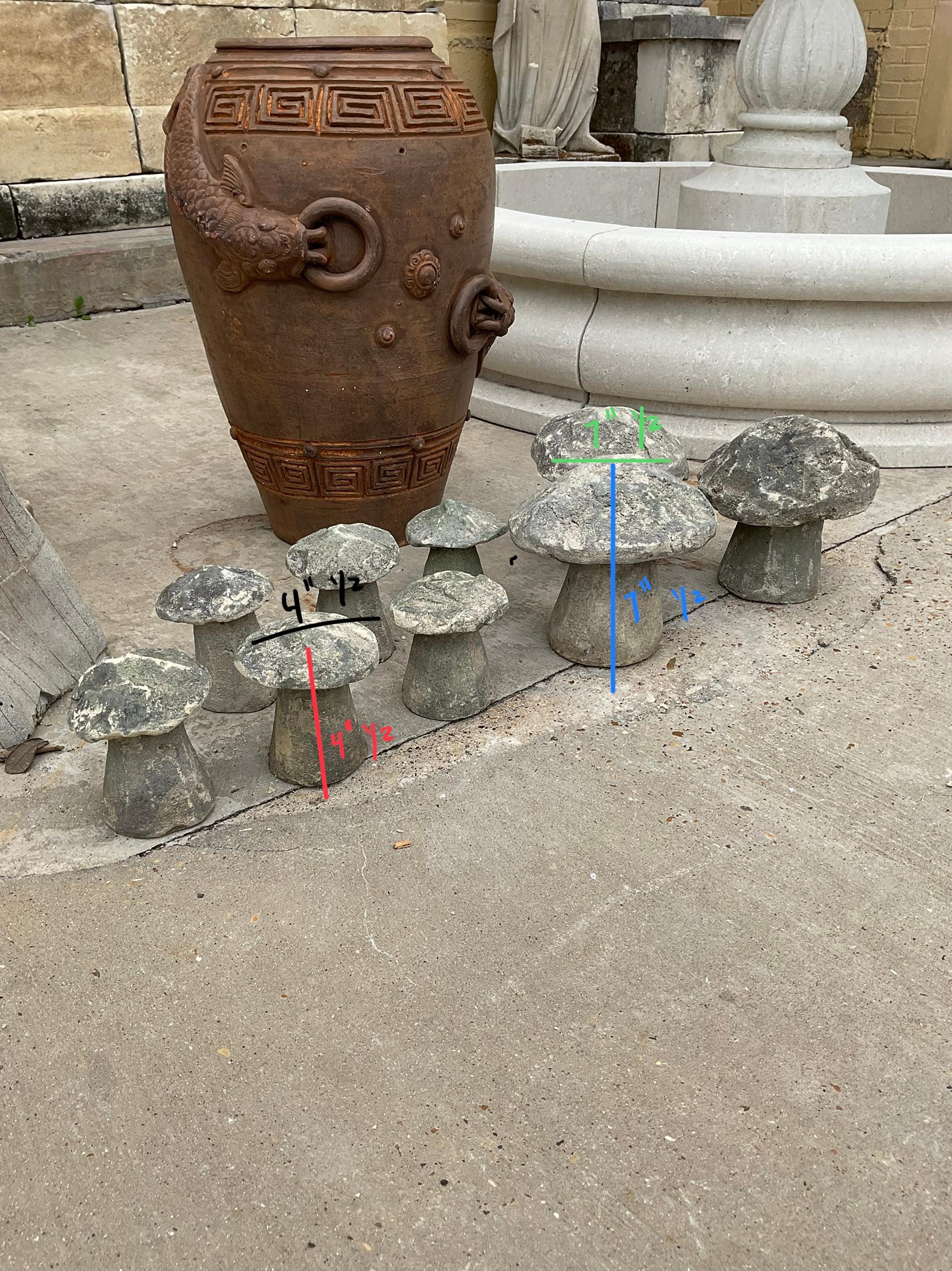 English Limestone Mushroom Sculptures 3
