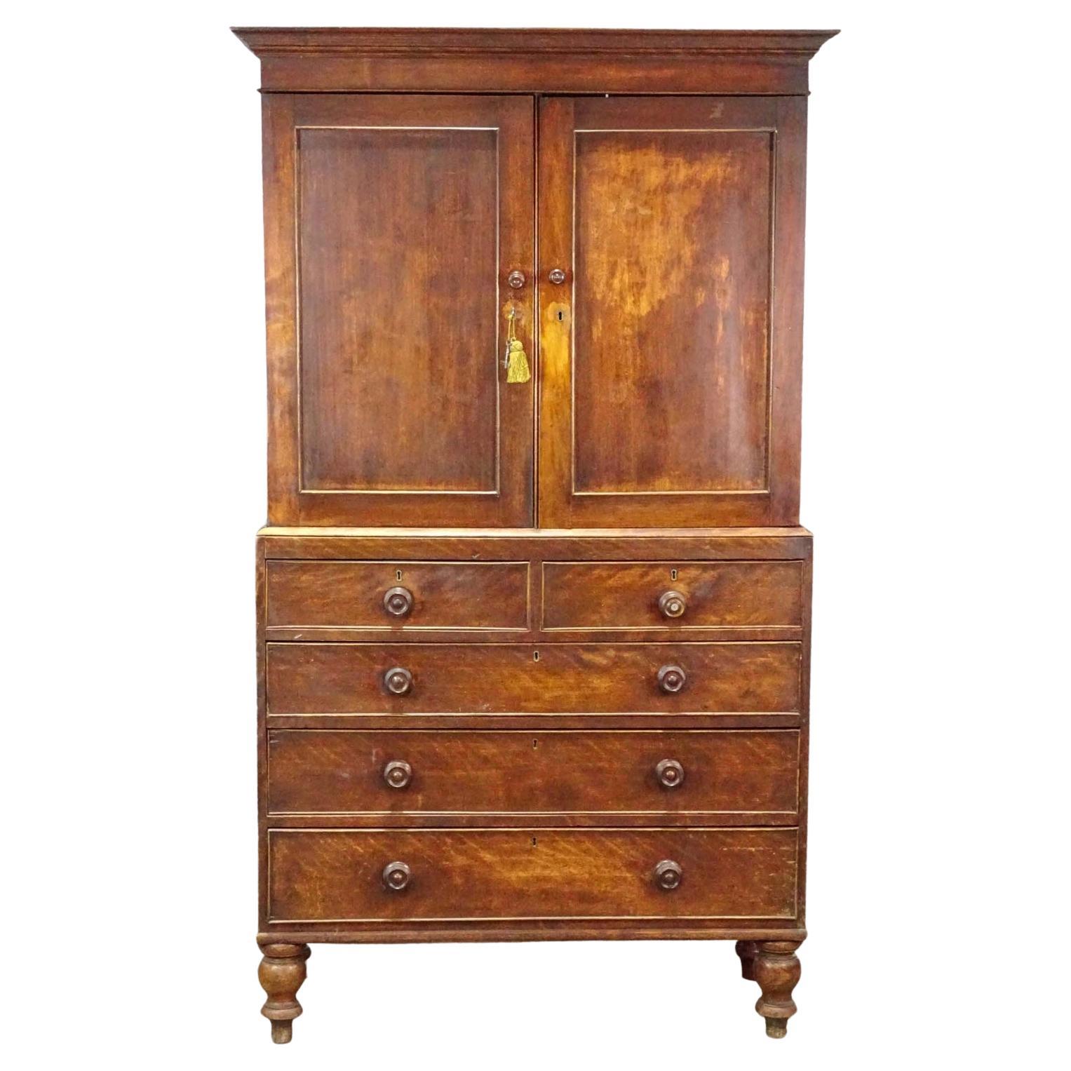 English Linen Press, Mahogany Circa 1840