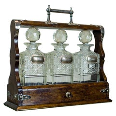 Antique English Liquor Decanters in a Case, circa 1900