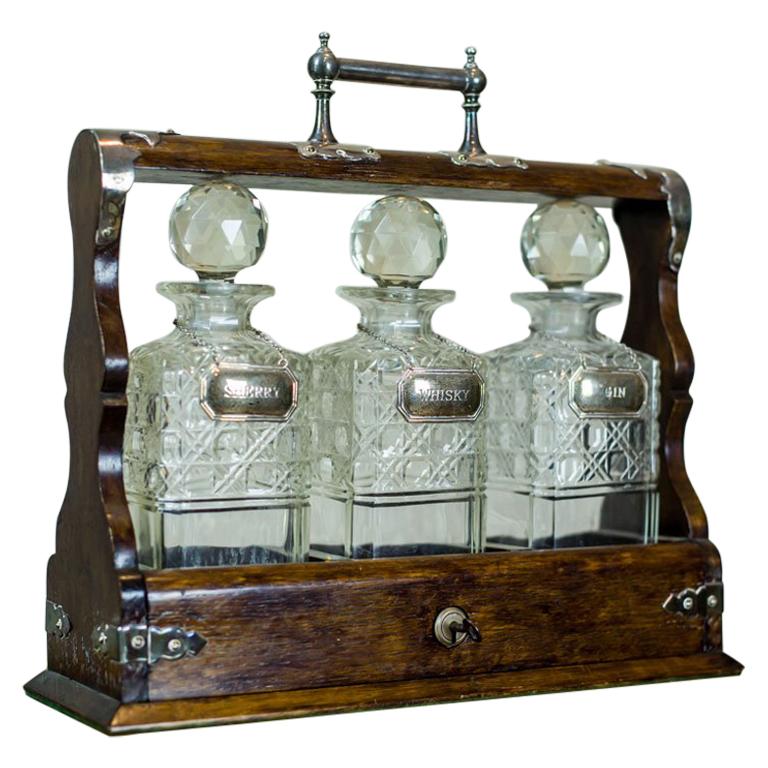 English Liquor Decanters in a Case, circa 1900 at 1stDibs