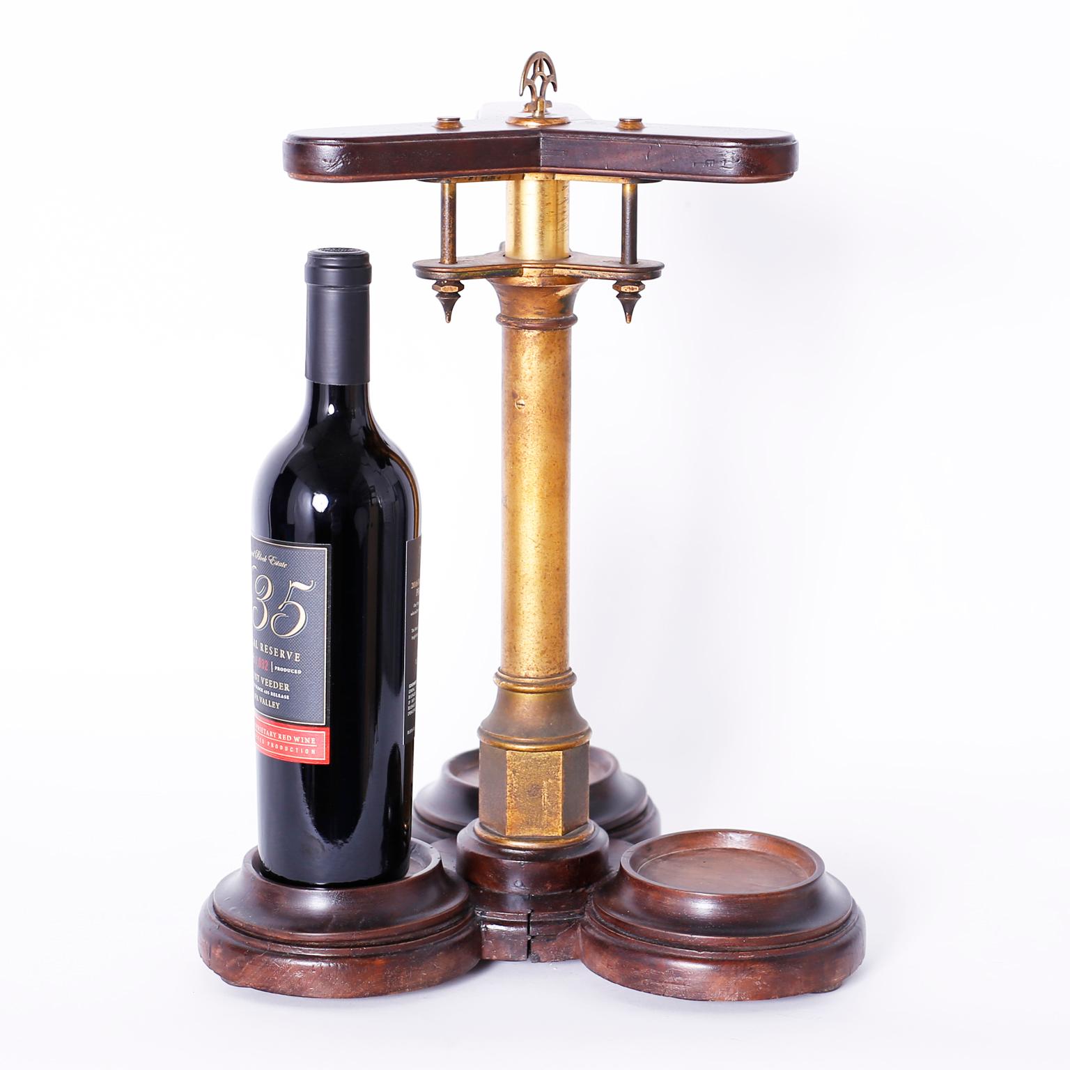 Victorian English Locking Wine Bottle Rack