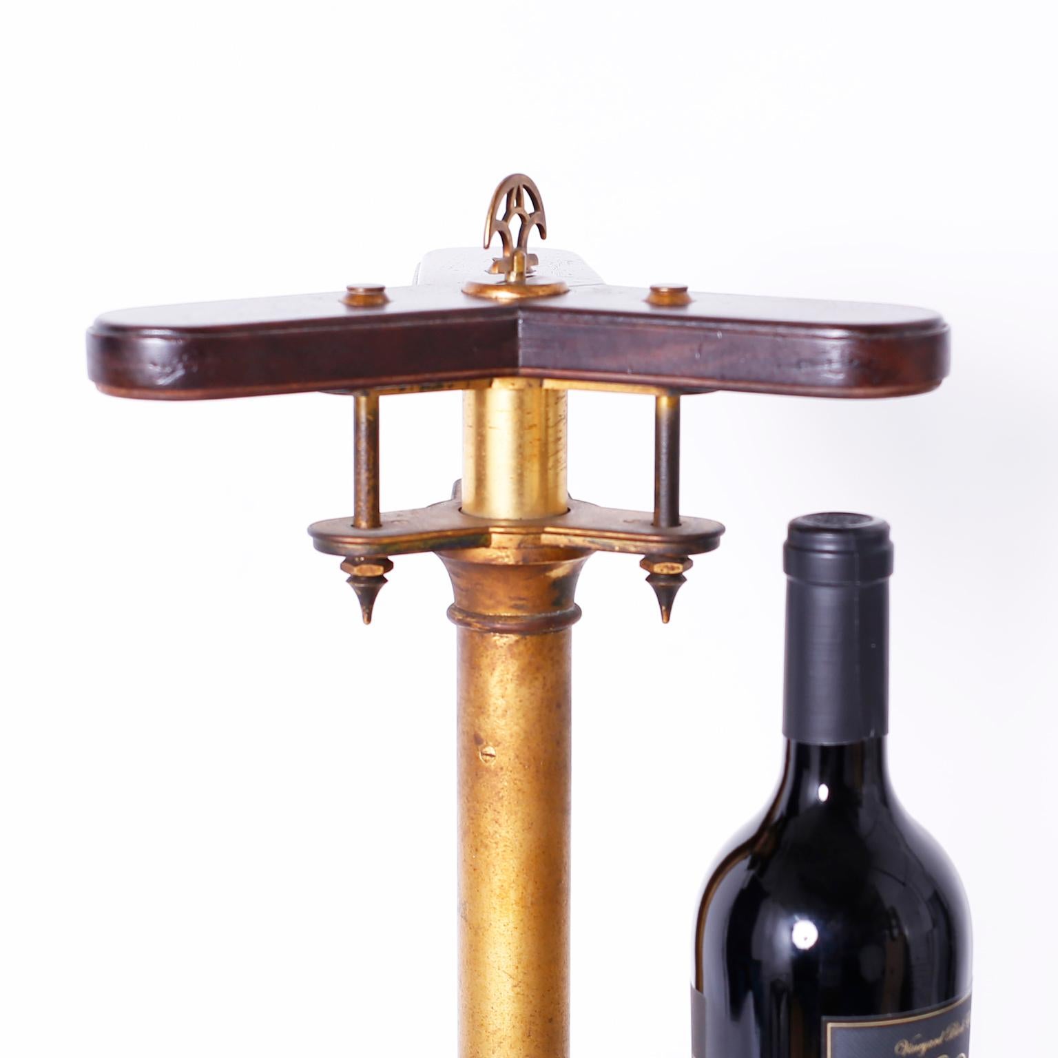 19th Century English Locking Wine Bottle Rack