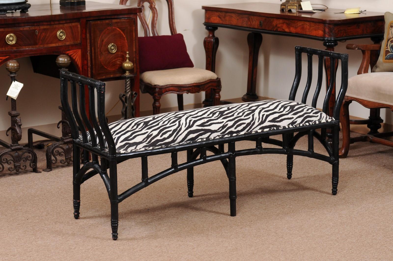 black rattan bench