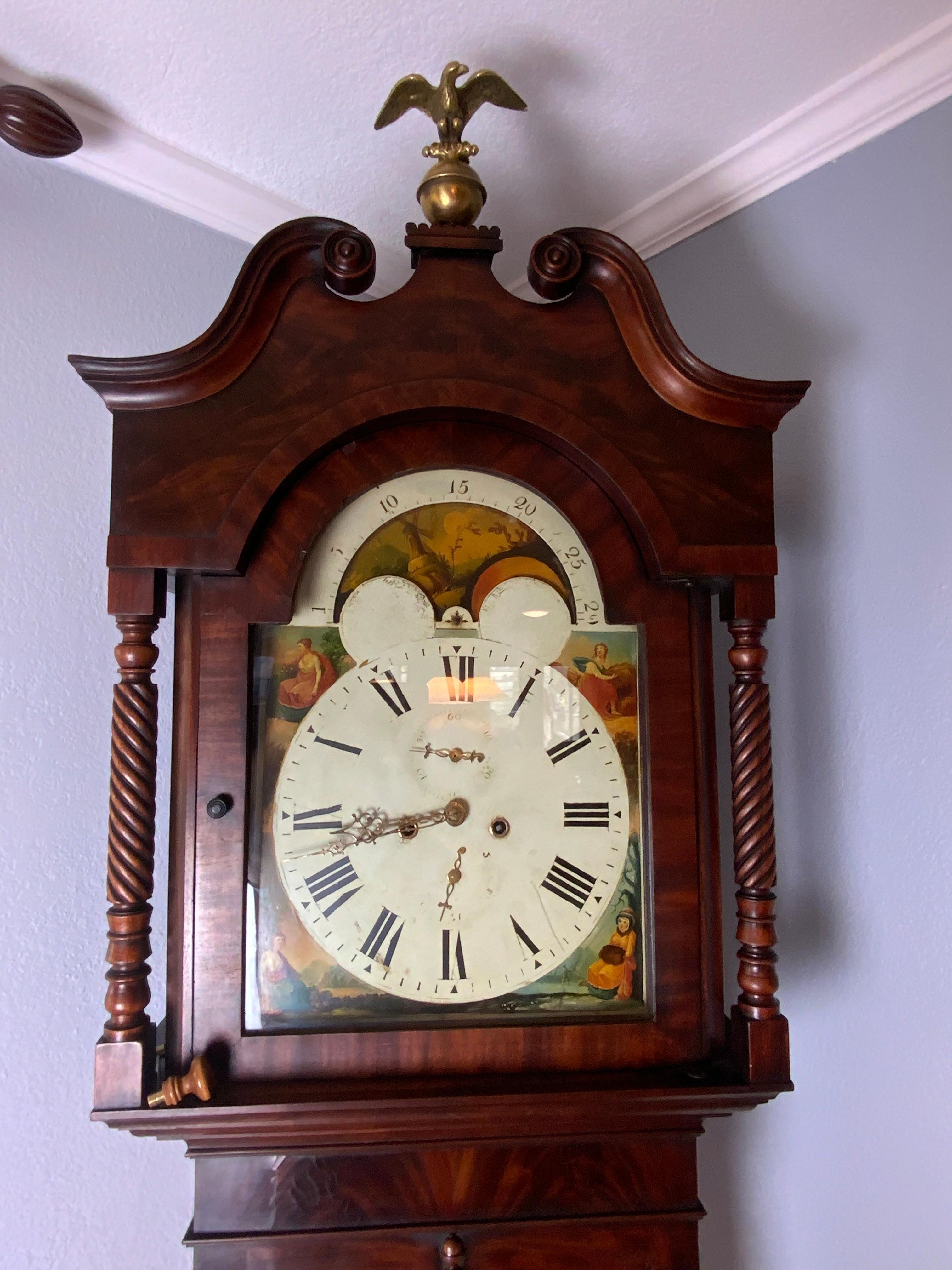 English Long Case Clock Finnemore of Birmingham  In Good Condition In Bradenton, FL