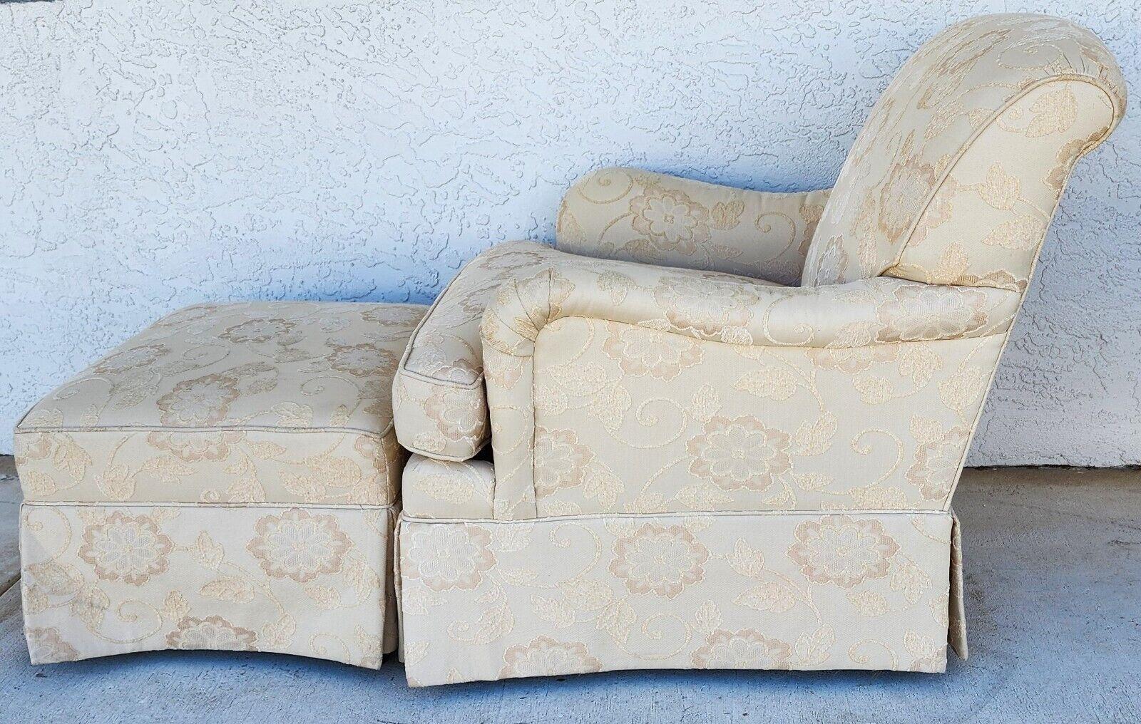 English Lounge Armchair and Ottoman by Sherrill In Good Condition In Lake Worth, FL