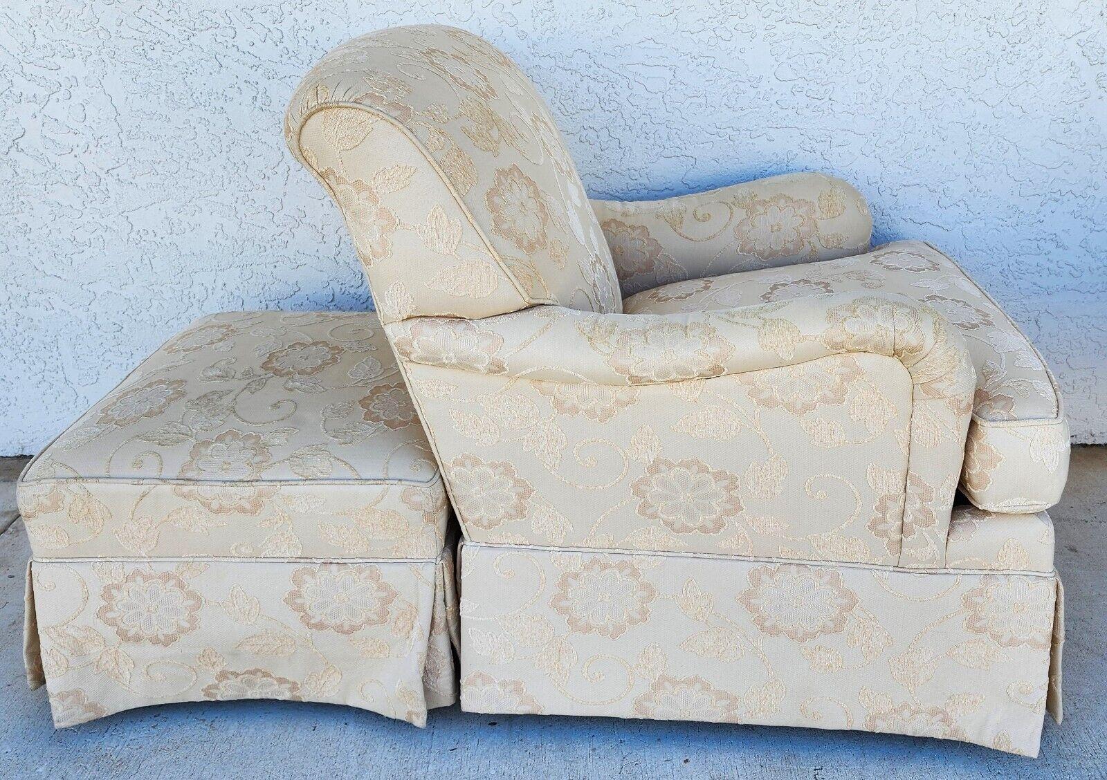 Cotton English Lounge Armchair and Ottoman by Sherrill