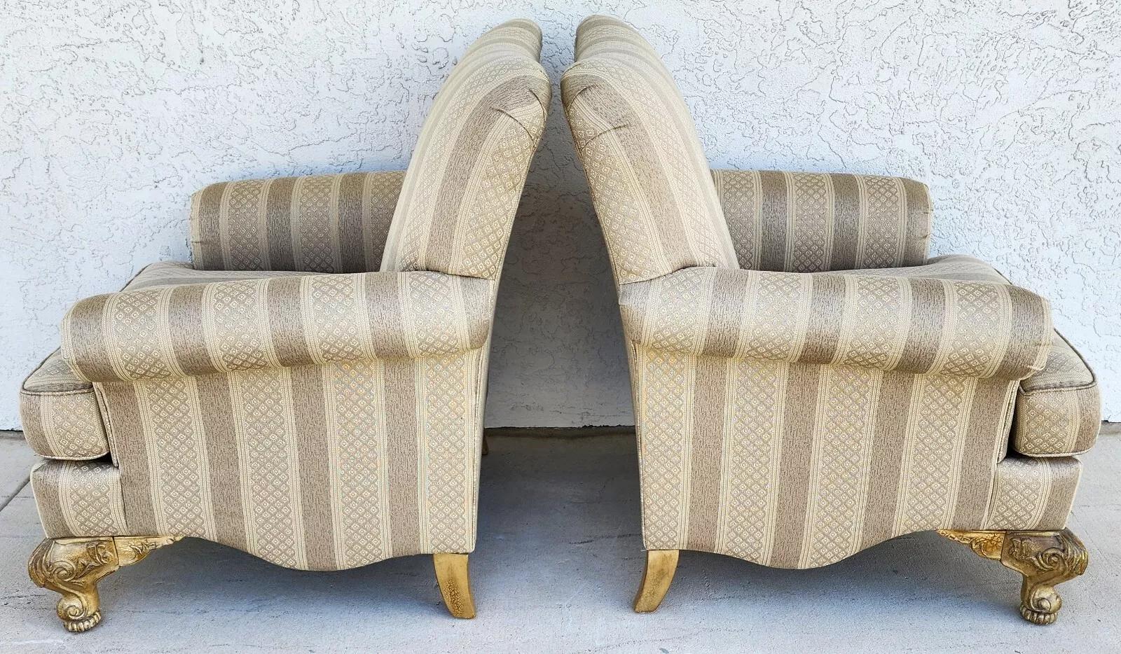 Cotton English Lounge Chairs by Schnadig