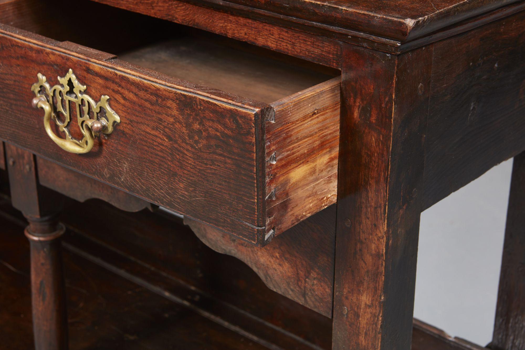 18th c. English Low Dresser with Potboard Base For Sale 3