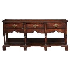 18th c. English Low Dresser with Potboard Base