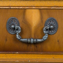 English Low Short Open Bookcase Bookshelf with Drawers