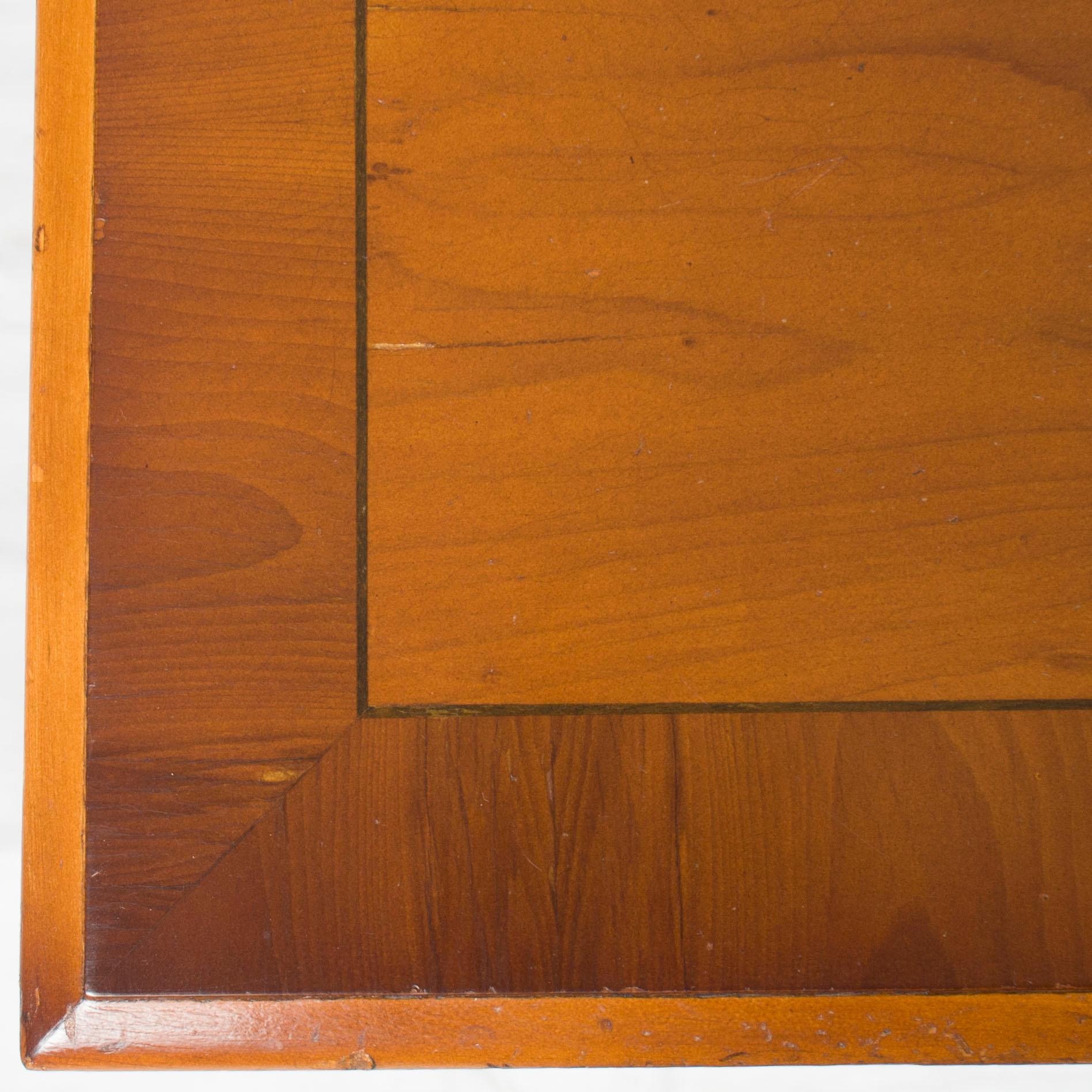 Mid-20th Century English Low Short Open Bookcase Bookshelf with Drawers For Sale