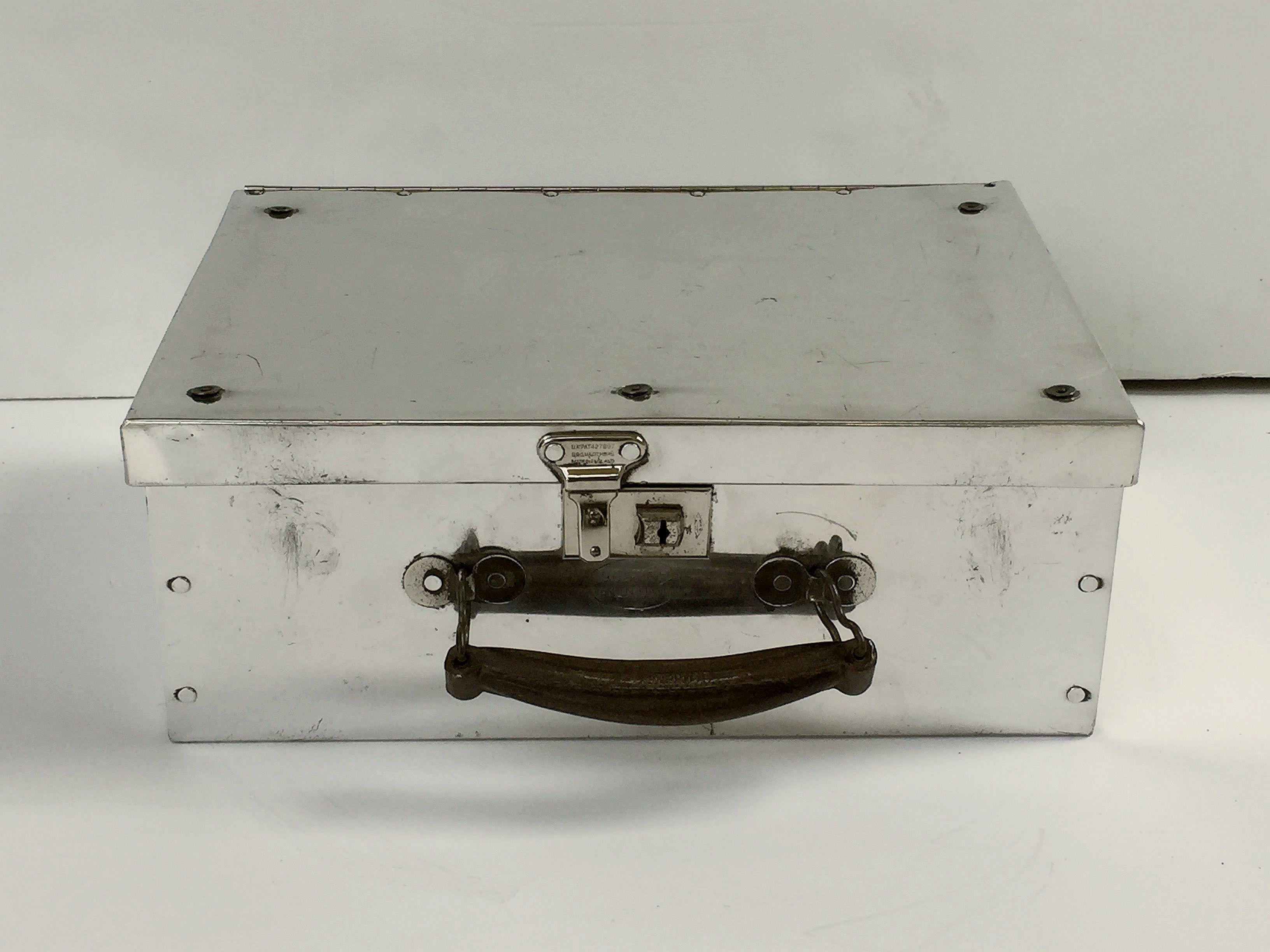 20th Century English Luggage Case or Suitcase of Aluminum