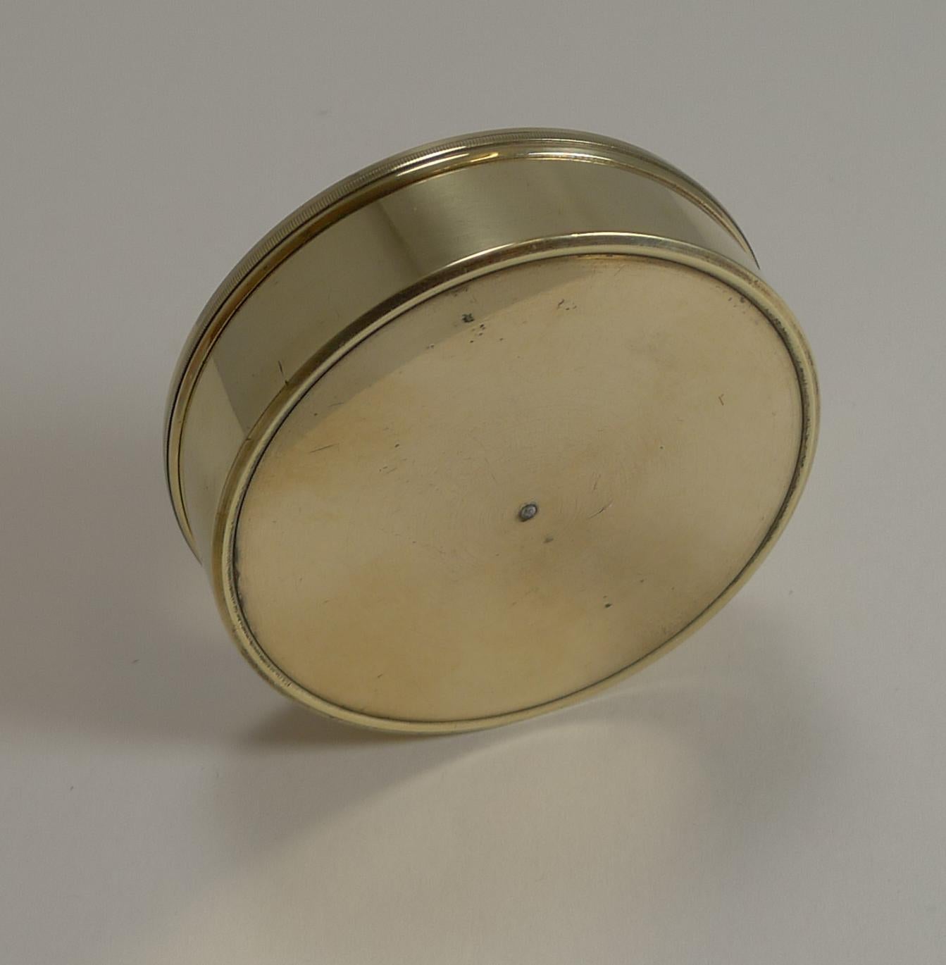 Late 19th Century English Made Brass Cased Explorers Compass for Peter Orr, Madras, circa 1880