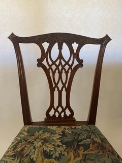English-Made Hand Carved Early Georgian Style Side Chair