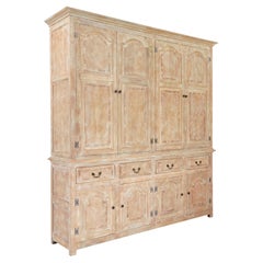 English made solid limed oak housekeepers cupboard