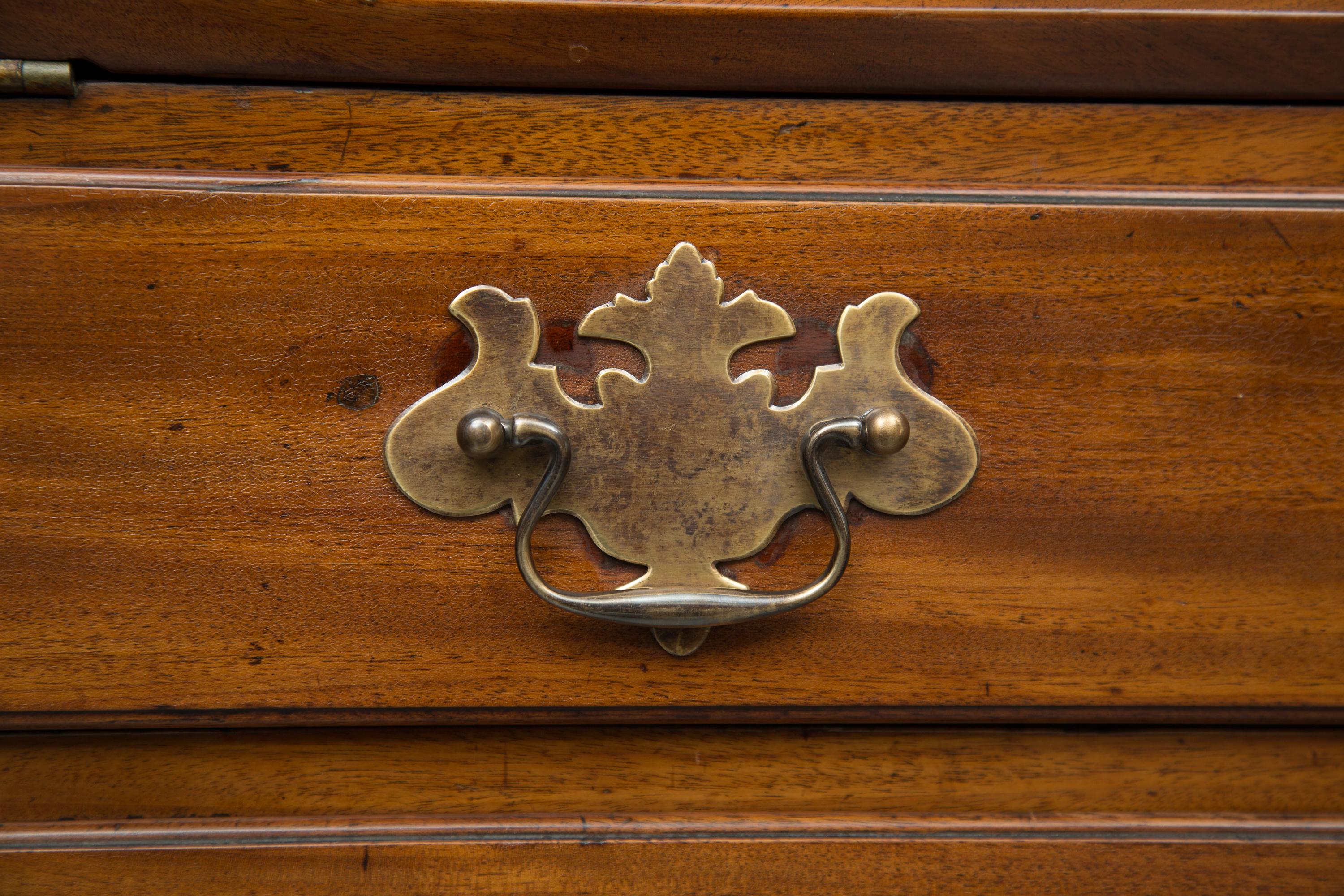 George III English Mahogany 18th Century Slant Top Desk For Sale