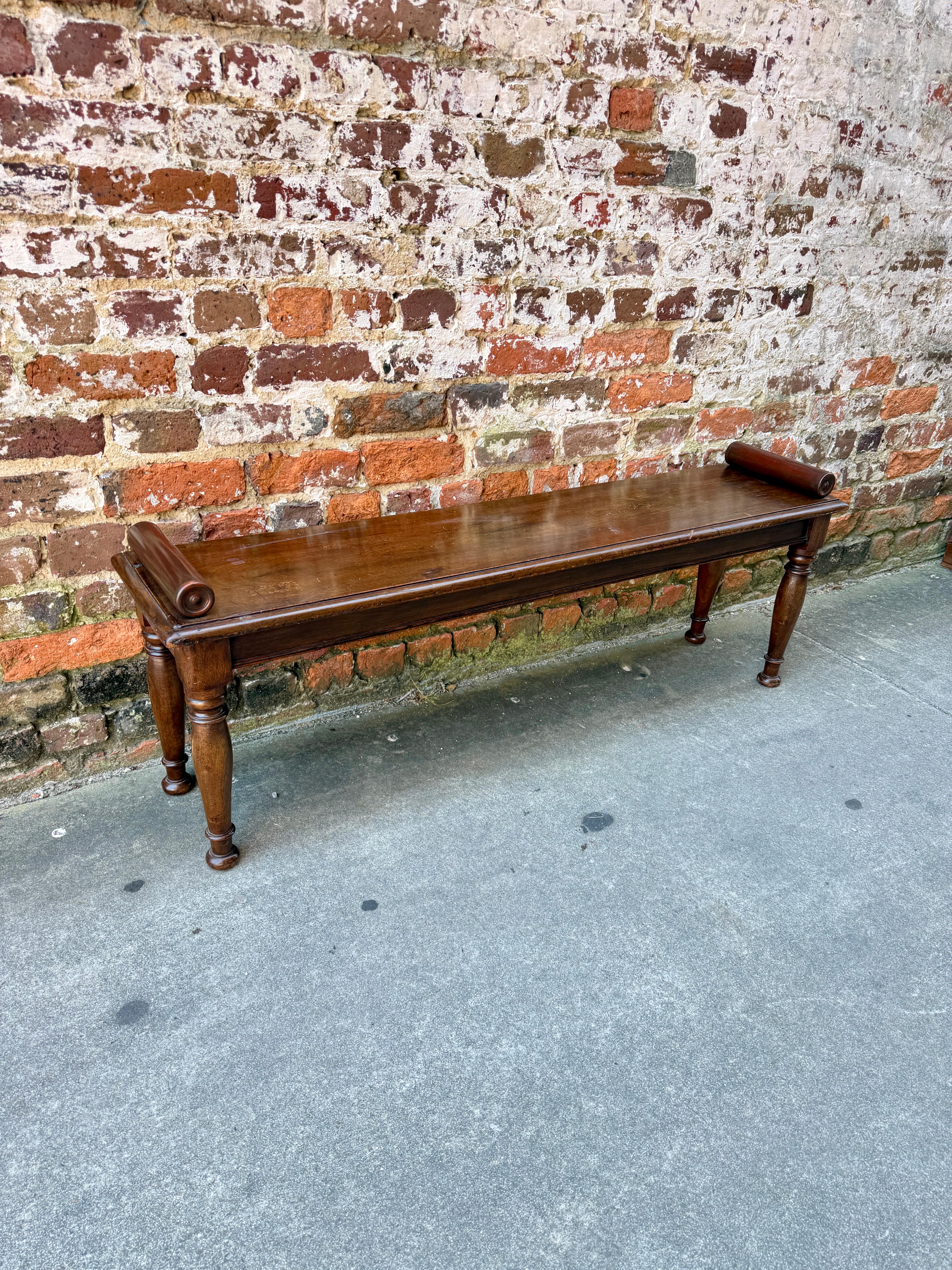 English mahogany 19th century hall bench at 1stDibs