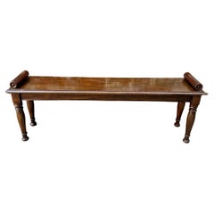 English mahogany 19th century hall bench