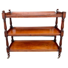 English Mahogany 3 Tier Trolley on Casters, Mid-19th Century