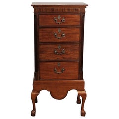 Antique English Mahogany 4-Drawer Tall/Lingerie Chest, circa 1820-1840