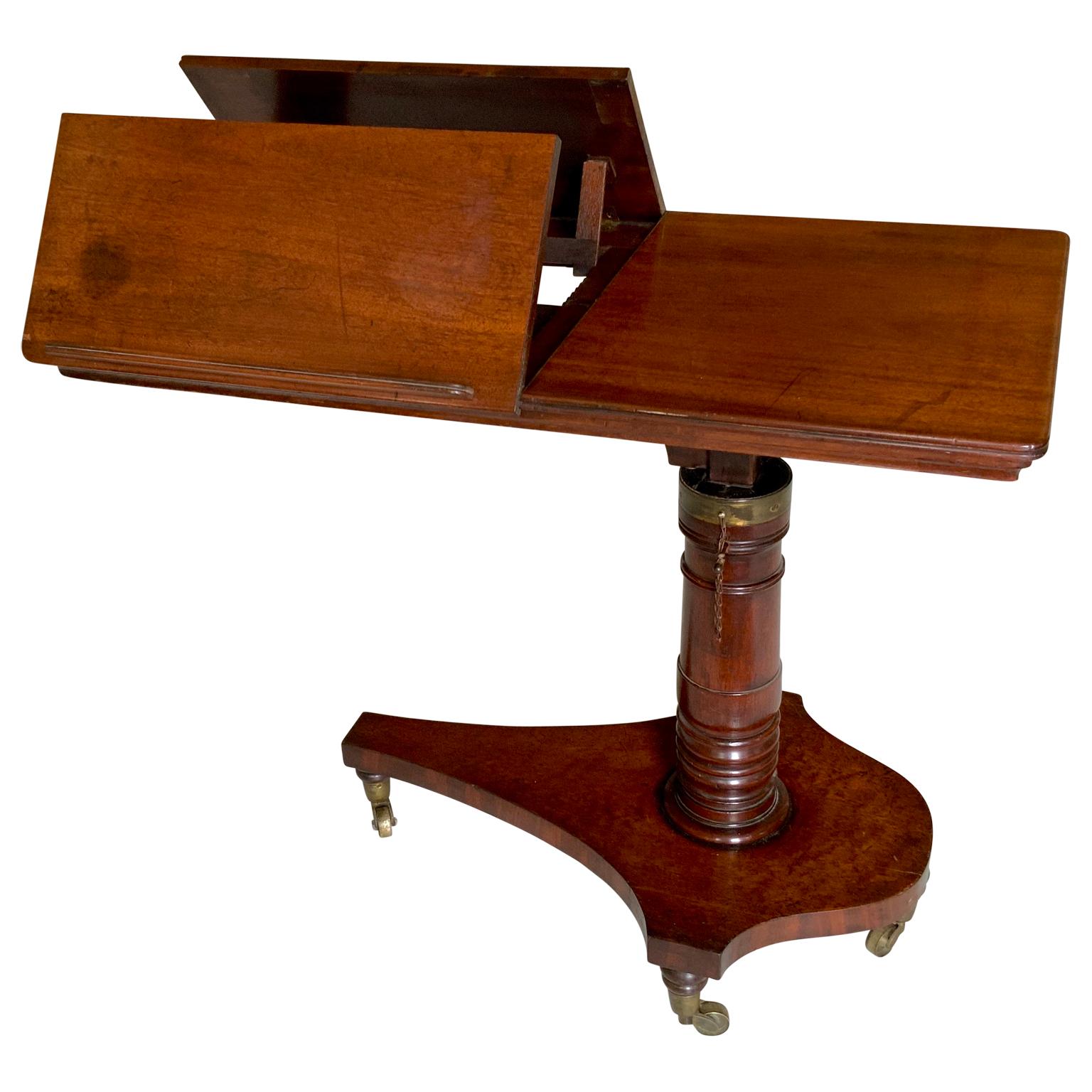 English Mahogany Adjustable Reading or Musical Table Stand In Good Condition In Haddonfield, NJ