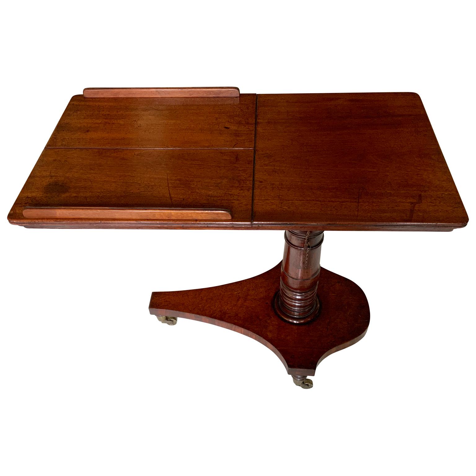 Brass English Mahogany Adjustable Reading or Musical Table Stand