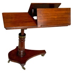 English Mahogany Adjustable Reading or Musical Table Stand