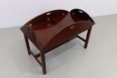 English Mahogany and Brass Butler's Tray Coffee Table, 1960s.