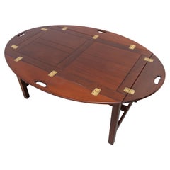 English Mahogany and Brass Butler
s Tray Coffee Table, 1960s.