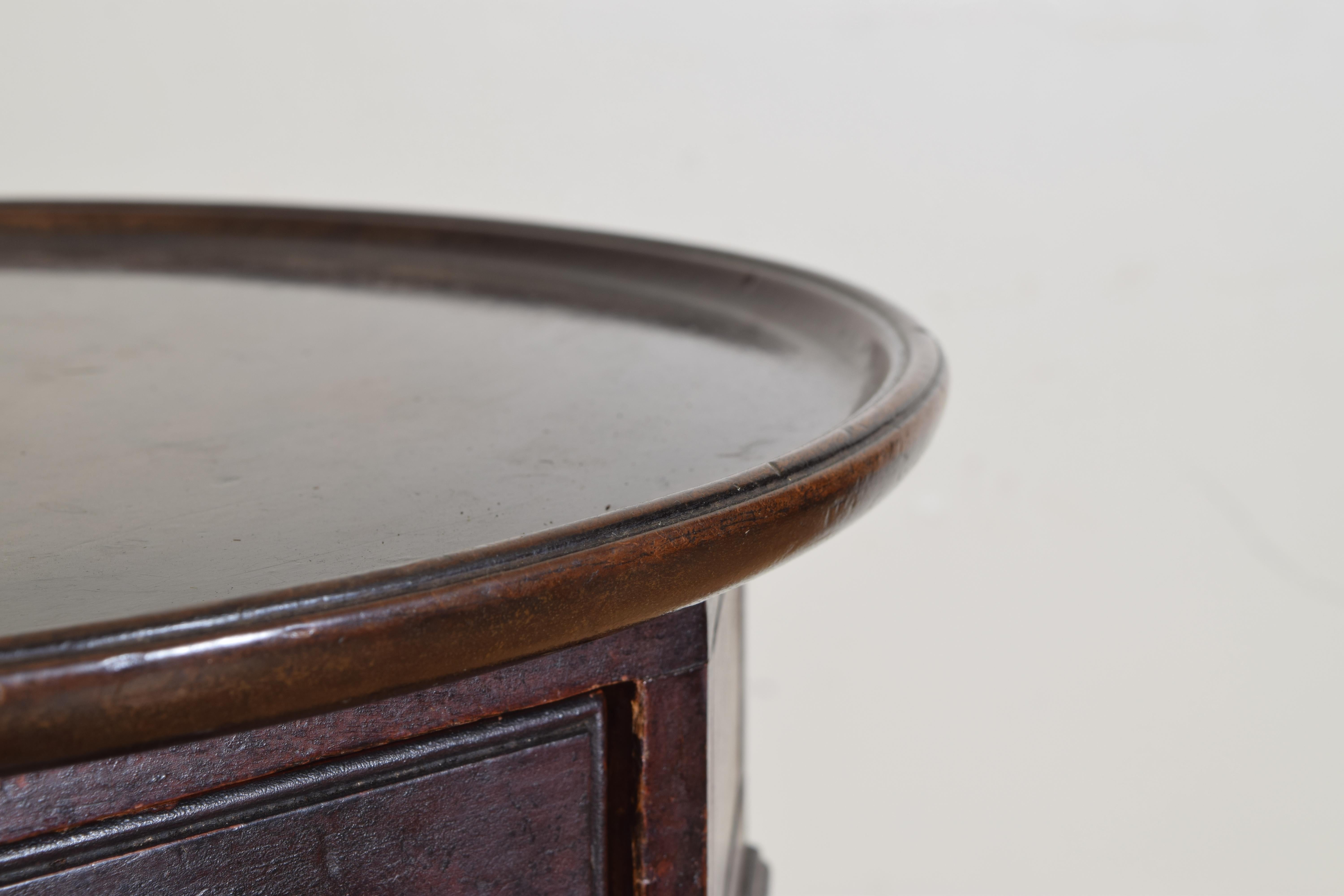 Mid-19th Century English Mahogany and Grained Ash Drum Table with Dish Top, circa 1830